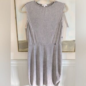 LEITH Sleeveless Moleskin Dress Chinchilla Gray Size XS